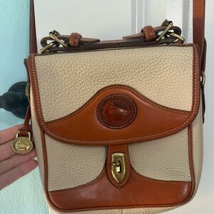 Vintage 1996 DOONEY & BOURKE Square Carrier Leather Handle Satchel